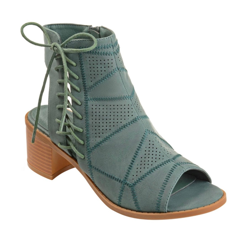 JC (Journee Collection), Beautiful Green Block Heel, Open Toe, Size 8.5